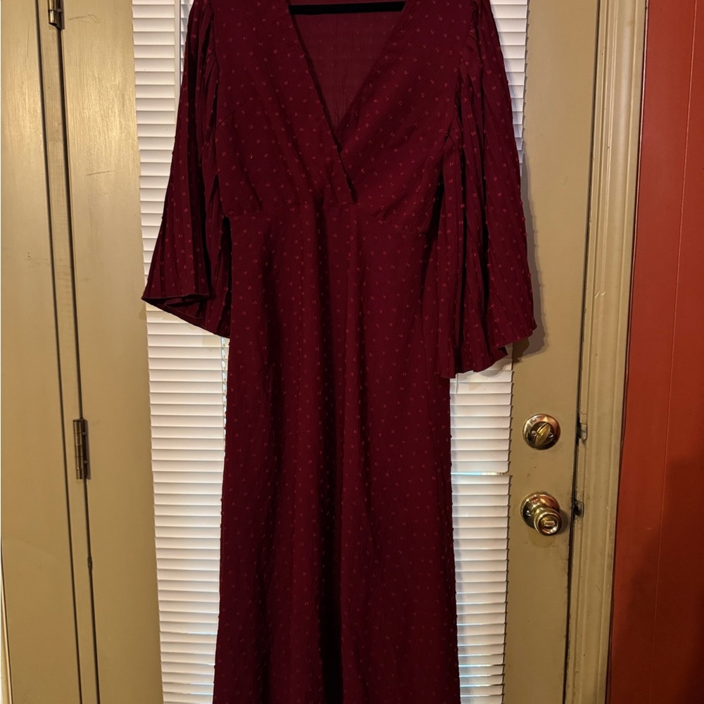 Elegant Burgundy Women's Dress